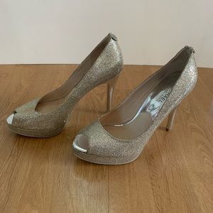 Michael Kors Metallic Peep Toe Pumps